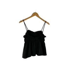 American Eagle Outfitters Satin Babydoll‎ Top Size Small Black